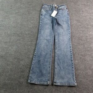 Blue Artemis Jeans Womens 0 Blue Flared Mid Rise Embroidered 25x31* NWT